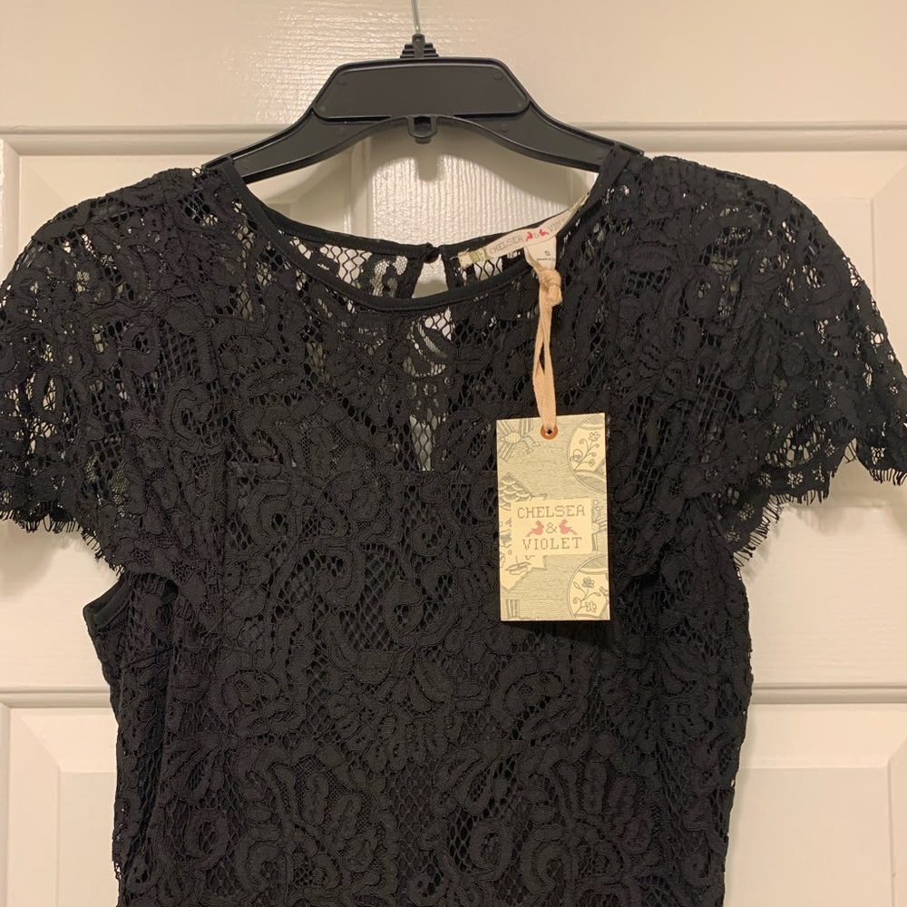Black Chelsea & Violet Lace Jumpsuit. NWT/Size Small - Picture 1 of 5